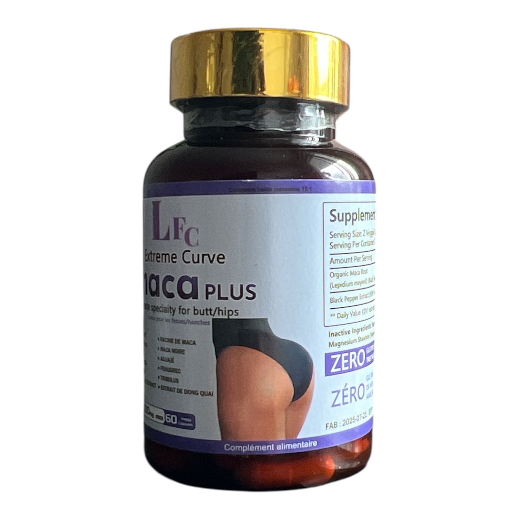 Capsules d'agrandissement des fesses maca